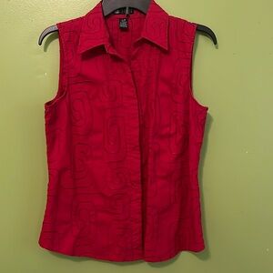 EUC Carol Little Embroidered Geo Top